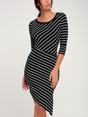 Lulus Stripe It Rich Striped Knit Bodycon Dress - MEDIUM